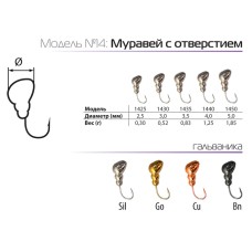 Мормышка Spider  вольф. Муравей с отверстием 1,25гр. d4 (MW-SP-1440)