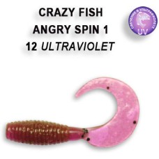 Твистер Crazy Fish "Angri Spin 1" 20-2.5-4 цв. 12