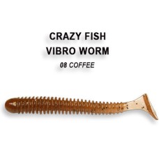 Силикон CRAZY FISH "Vibro Worm 5см" 3-5-1 цв. 8