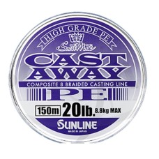 Шнур плет. SUNLINE CAST AWAY PE 150m 0,181mm 20LB 8,8kg