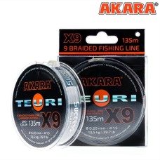 Шнур плет. Akara Teuri x9 135m 0.2mm 13.5kg серый