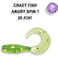 Твистер Crazy Fish "Angri Spin 1" 20-2.5-5 цв. 20