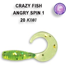 Твистер Crazy Fish "Angri Spin 1" 20-2.5-5 цв. 20