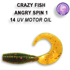 Твистер Crazy Fish "Angri Spin 1" 20-2.5-6 цв. 14