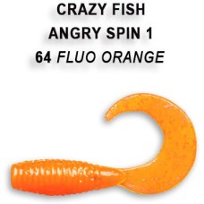 Твистер Crazy Fish "Angri Spin 1" 20-2.5-6 цв. 64