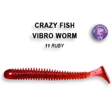 Силикон CRAZY FISH "Vibro Worm 5см" 3-5-2 цв. 11