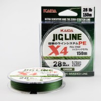 Шнур плет. KAIDA Jig Line PE X4 150m 0,14mm 22LB 10.0kg зеленый