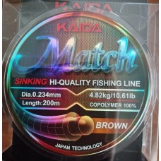 Леска Kaida Match Sinking 200m 0.181mm 3.09kg brown