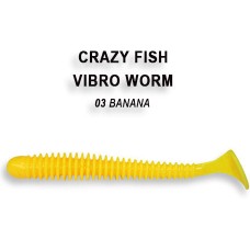 Силикон CRAZY FISH "Vibro Worm 5см" 3-5-1 цв. 3