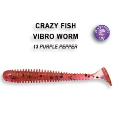 Силикон CRAZY FISH "Vibro Worm 5см" 3-5-1 цв. 13