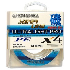 Шнур плет. KOSADAKA Super Line Ultralight Pro PE X4 110m #0.25 0.08mm 4.9kg светло-зеленый