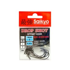 Крючки SAIKYO Drop Shot Offset hook BS-2330BN № 1 (5шт)