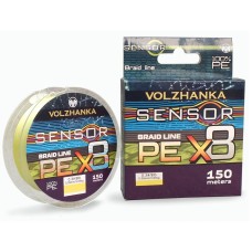 Шнур плет. Volzhanka Sensor PE X8 150m 0.13mm 5.45kg желтый