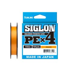 Шнур плет. SUNLINE Siglon PEx4 150m #1.5 0.209mm 25LB 11kg оранжевый