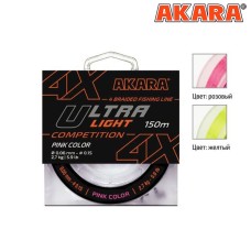 Шнур плет, Akara Ultra Light 4x 150m 0.06mm 2,7kg желтый