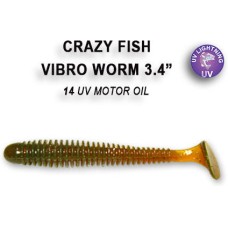 Силикон CRAZY FISH "Vibro Worm 4" 10см" 75-100-6 цв. 14